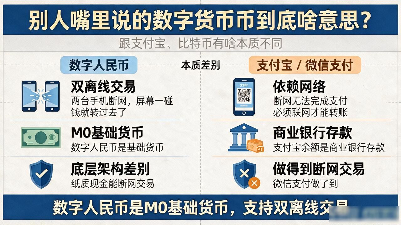别人嘴里说的数字货币币到底啥意思？跟支付宝、比特币有啥本质不同