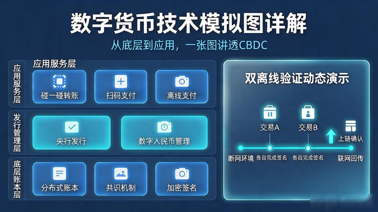 数字货币技术模拟图详解：从底层到应用，一张图讲透CBDC