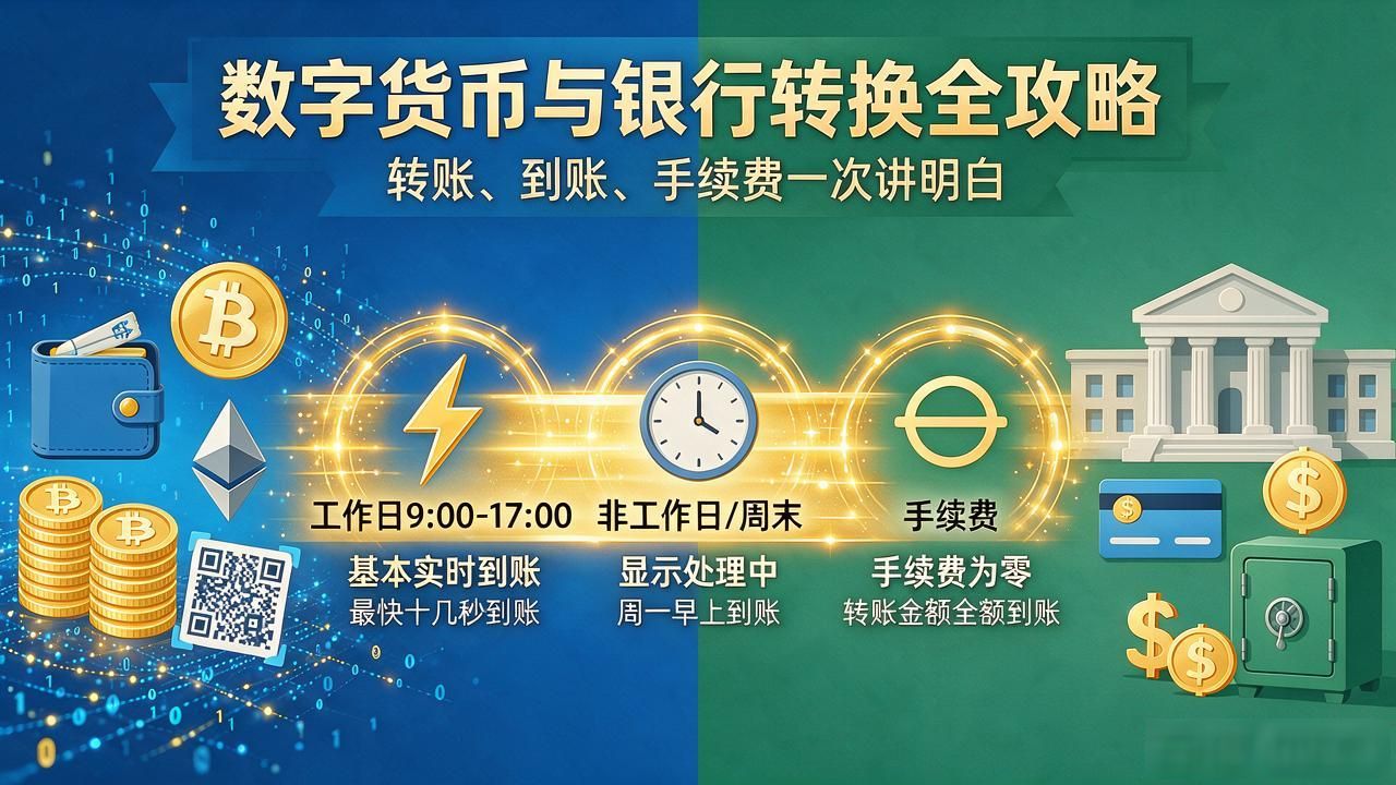 数字货币跟银行转换全攻略：转账、到账、手续费一次讲明白