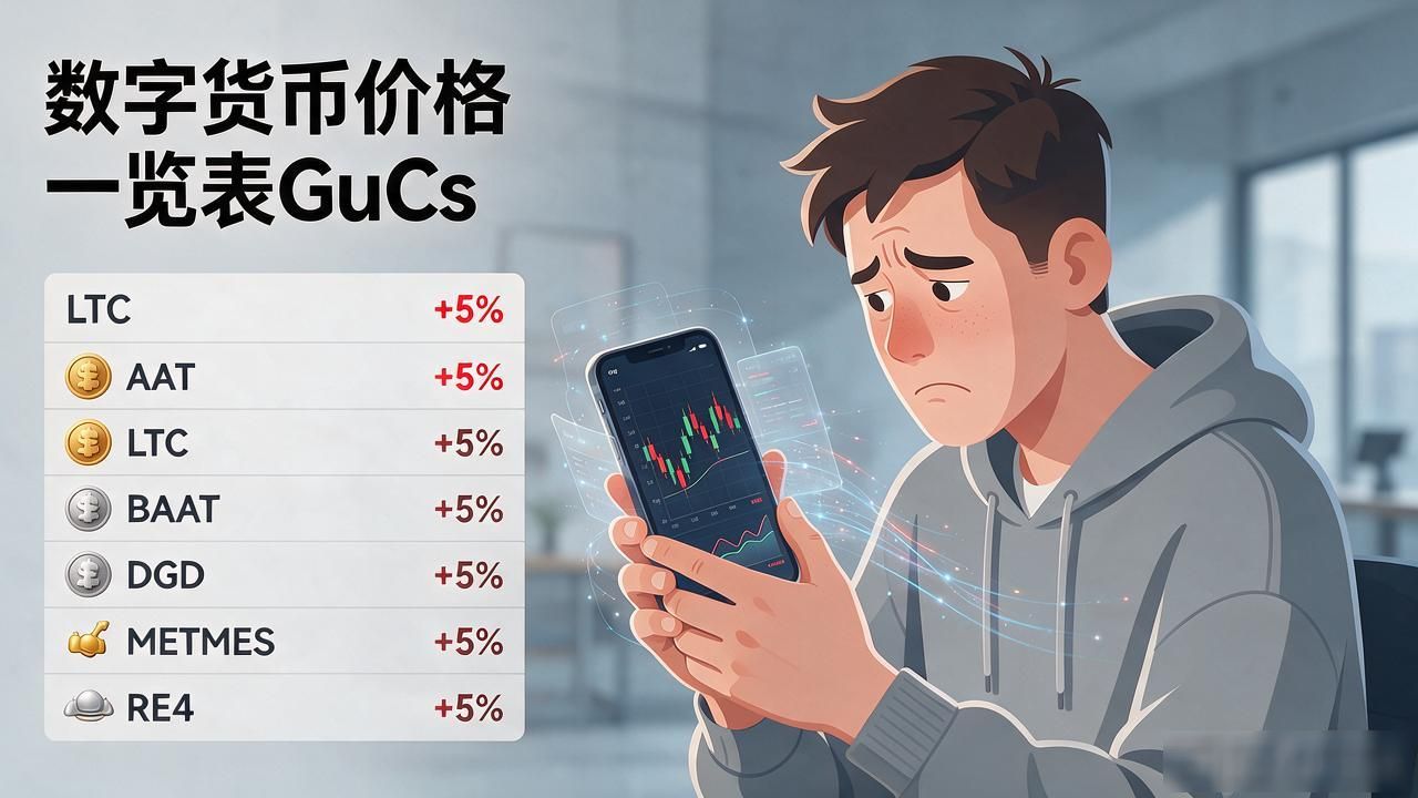 数字货币价格一览表GuCs，小白看行情别只盯着涨跌数字