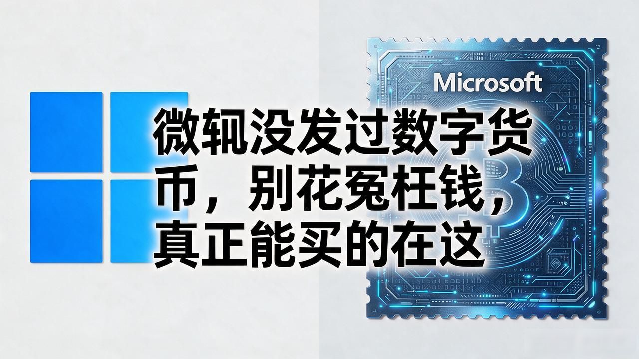 微软没发过数字货币，别花冤枉钱，真正能买的在这